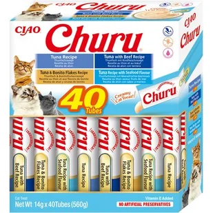 INABA CAT Churu mix z tuńczykiem i owocami morza 40x14g (560g) - Przysmaki dla kotów - miniaturka - grafika 1