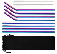 Słomki do napojów - Słomki Eko Rurki Wielorazowe Metalowe Czyścik - miniaturka - grafika 1