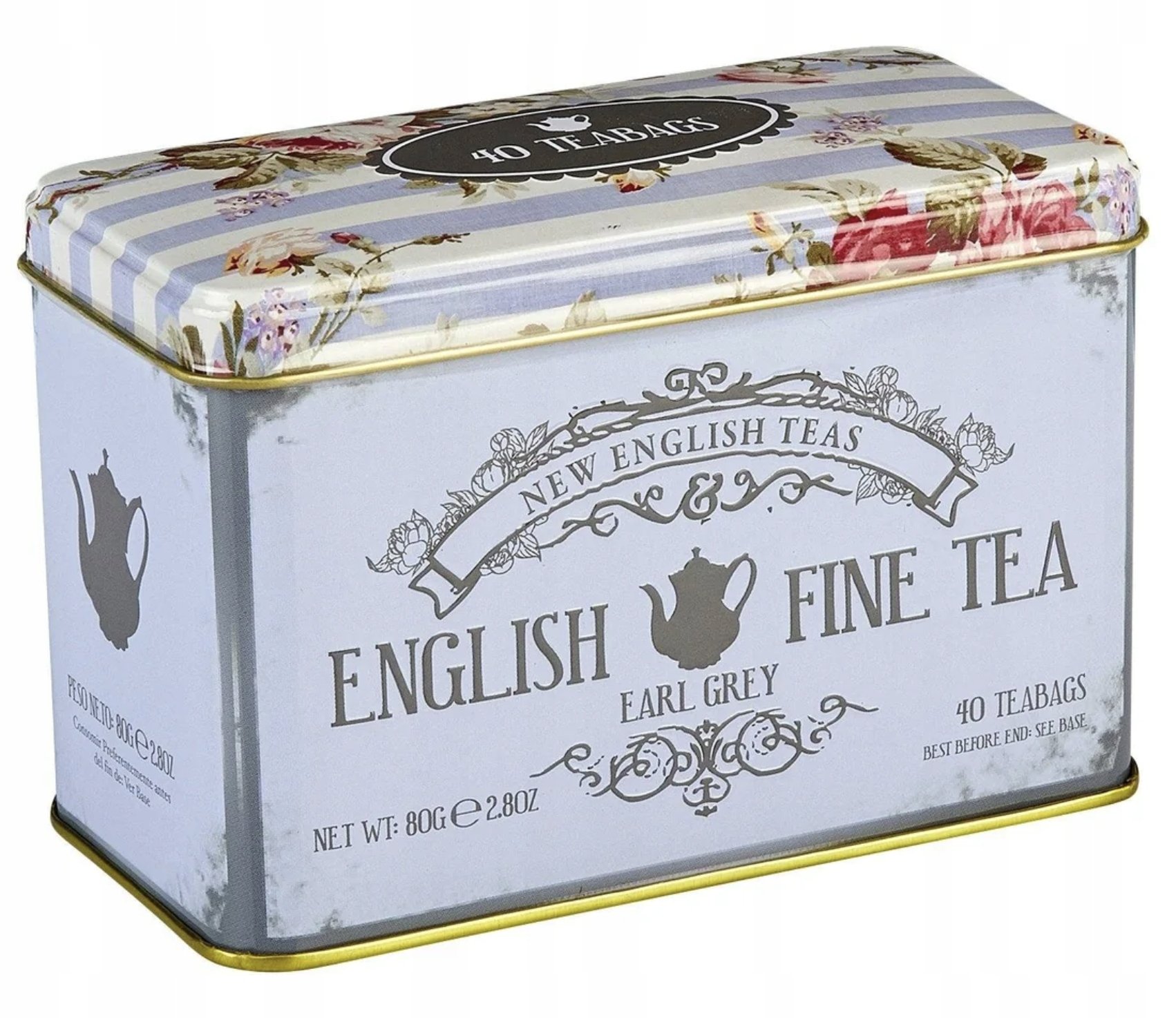New English Teas Earl Grey Tea Angielska Herbata Puszka 40 szt