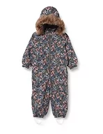 Kombinezony dla dzieci - Bestseller A/S Dziewczęcy kombinezon zimowy NMFSNOW10 Suit Melody Flower FO, Dark Sapphire, 92, Dark Sapphire, 92 cm - miniaturka - grafika 1