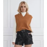 Kamizelki damskie - Samsøe Samsøe Wełniana kamizelka | Relaxed fit - miniaturka - grafika 1