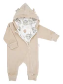 Kombinezony dla dzieci - Chłopięcy kombinezon welurowy z podszewką beżowy Nicol r.68 - miniaturka - grafika 1