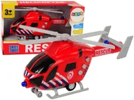 Zabawki zdalnie sterowane - Helikopter Ratunkowy Straż Pożarna Czerwony Dźwięk Światła Śmigła - miniaturka - grafika 1