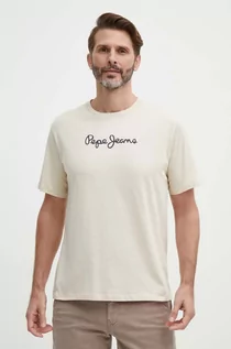 Koszulki męskie - Pepe Jeans t-shirt bawełniany Eggo męski kolor szary z nadrukiem - grafika 1
