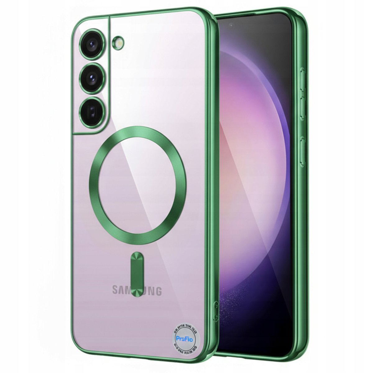 Etui do SAMSUNG S22 PLUS Zielone Przezroczyste do MagSafe Case Zielony