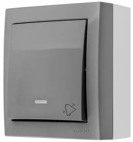 Simon Simon Aquaclick Przycisk dzwonek z podświetleniem, 10 AX, 250 V szary ACD1L/16 ACD1L/16 - Wyłączniki światła i elektryczne - miniaturka - grafika 1