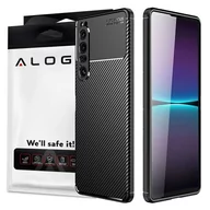 Etui i futerały do telefonów - Etui pancerne obudowa Alogy TPU Carbon Case do Sony Xperia 1 IV 2022 Black - miniaturka - grafika 1