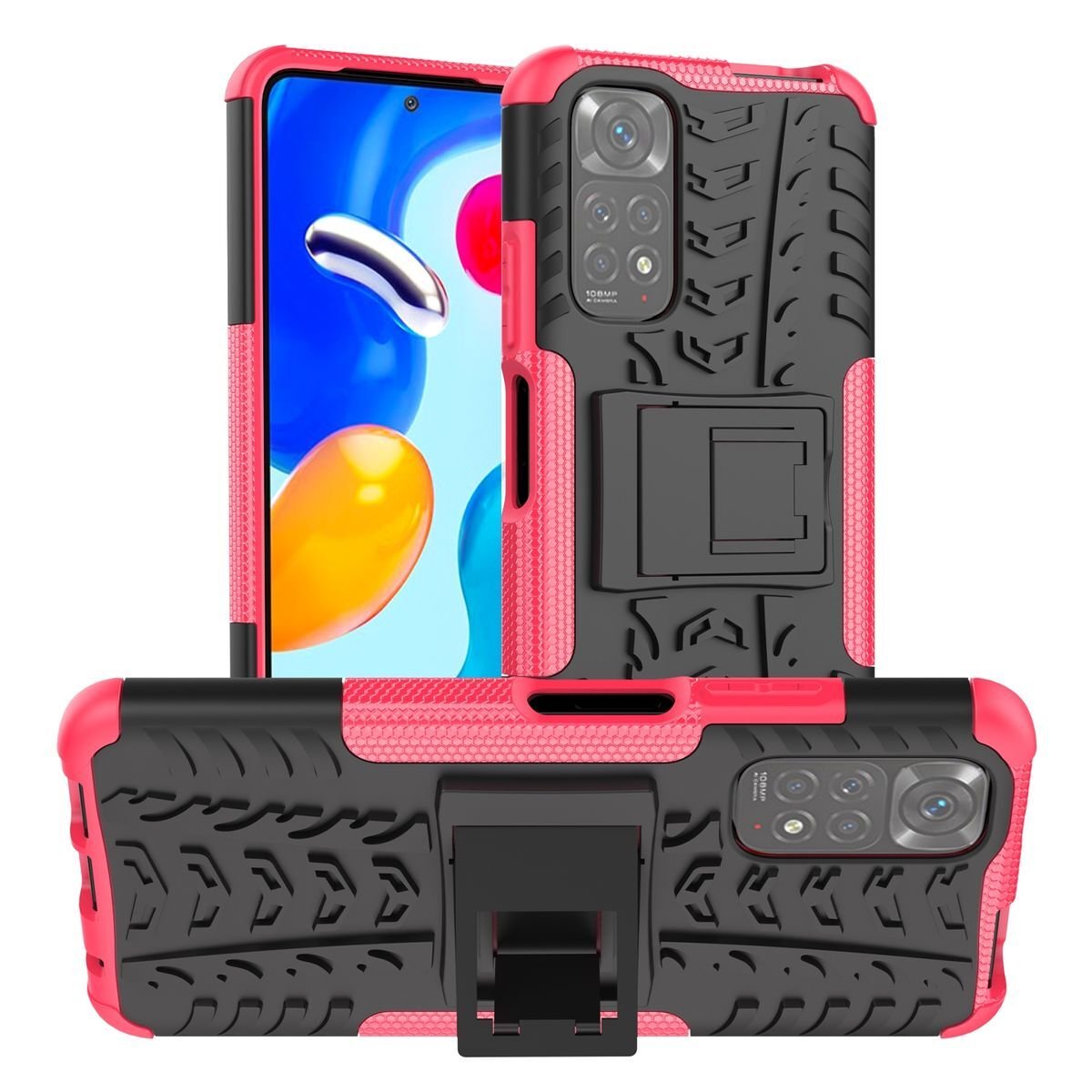 King Design Etui kompatybilne z Xiaomi Redmi Note 11 / Note 11S Global Plastikowe miękkie etui na telefon - Różowe etui na telefon komórkowy