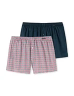 Spodenki damskie - Schiesser 2 pary bokserek Bokserki (szorty) Mężczyźni, Ciemnoniebieski, czerwony, w kratkę, 3XL Plus - miniaturka - grafika 1