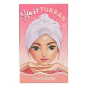 Maskotki i pluszaki - Depesche 13549 TOPModel - turban do włosów Beauty and Me, w kolorze fioletowym, z guzikiem w kształcie serca do zapinania szalika, bez zsuwania się. - miniaturka - grafika 1