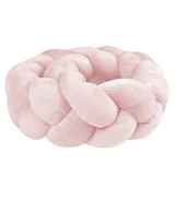 Ochraniacze do łóżeczka - Ochraniacz do łóżeczka warkocz "Welur pudrowy róż" - 210cm - miniaturka - grafika 1