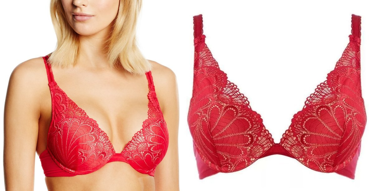 Wonderbra biustonosz push-up czerwony push-up duża miska rozmiar 70G