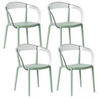 Fotele i krzesła ogrodowe - BELIANI Zestaw 4 krzeseł ogrodowych MALEVIZI Sztaplowane Zielony - miniaturka - grafika 1