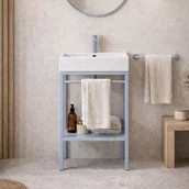 Umywalki - Massi Zestaw umywalka z konglomeratu NAVI 70 x 45 cm + stojąca konsola NAVI Step Różne kolory Różne rozmiary - miniaturka - grafika 1