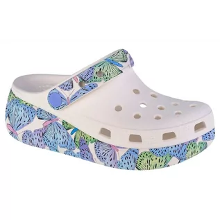 Buty dla dziewczynek - Klapki Crocs Cutie Crush Butterfly Kids Clog 208298-94S białe - grafika 1