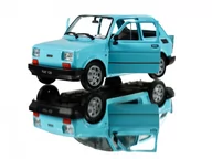 Samochody i pojazdy dla dzieci - WELLY MALUCH FIAT 126P 1:21 SAMOCHÓD KOLEKCJONERSKI błękitny - miniaturka - grafika 1