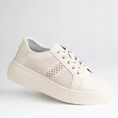 Półbuty damskie - Półbuty damskie buty GOODIN GD-LX1043 beż skóra naturalna ażurek lekkie 39 - miniaturka - grafika 1