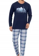 Piżamy damskie - Piżama Męska Klasyczna Na Prezent Długi Rękaw Długie Spodnie Bawełna Xl - miniaturka - grafika 1