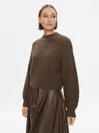 Swetry damskie - Noisy May Sweter 27028402 Brązowy Regular Fit - miniaturka - grafika 1
