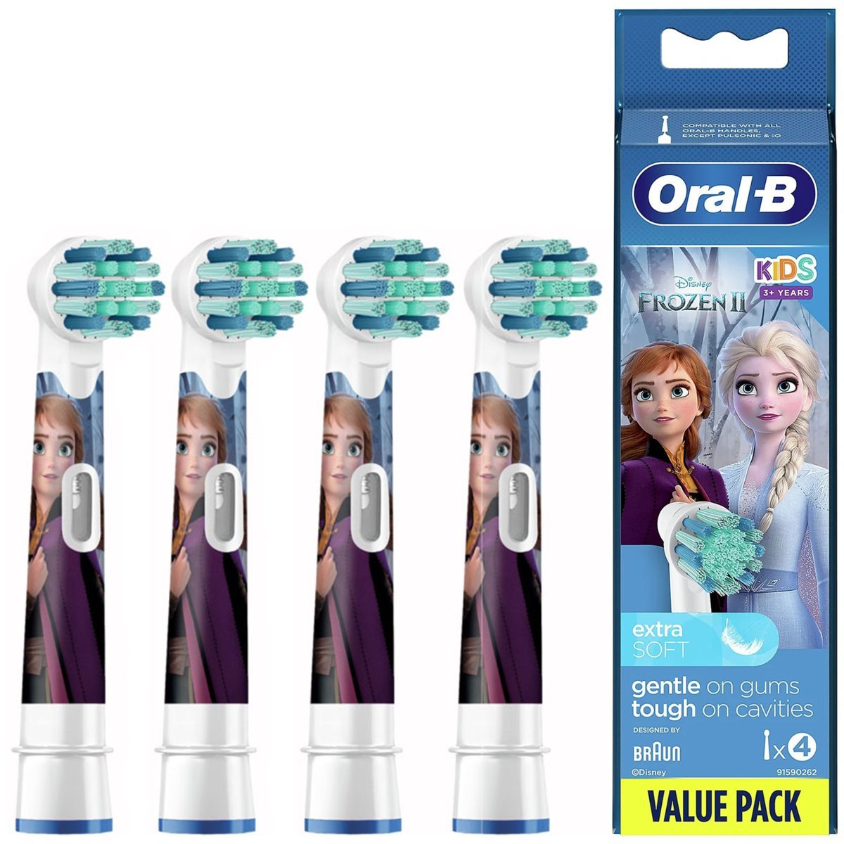 4x ORYGINALNE KOŃCÓWKI ORAL-B STAGES KIDS FROZEN DLA DZIECI KRAINA LODU