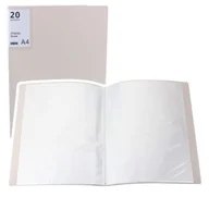 Koszulki na dokumenty - Leantoys Teczka z koszulkami A4 beżowa - artykuł papierniczy - miniaturka - grafika 1