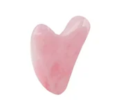 Pozostałe urządzenia kosmetyczne - Masażer Do Twarzy Kwarcowy Różowy Gua Sha Płytka - miniaturka - grafika 1