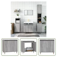 Szafki łazienkowe - The Living Store Szafka łazienkowa szara Sonoma 58x33x60 cm Materiał drewnopochodny - miniaturka - grafika 1