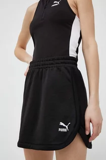 Spódnice - Puma spódnica kolor czarny mini prosta - grafika 1
