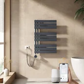 Ogrzewanie przenośne - EMKE Grzejnik elektryczny łazienkowy 76x50cm - Inteligentne Sterowanie z Programatorem Tygodniowym w Aplikacji - 400W - Matowy Antracyt - miniaturka - grafika 1