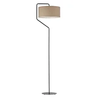 Lampy stojące - Czarna lampa podłogowa z beżowym abażurem TESALLIA - miniaturka - grafika 1