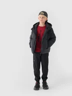 Kurtki i płaszcze dla chłopców - 4F Kurtka puchowa z wypełnieniem syntetycznym chłopięca - czarna 128 (7-8 lat) - miniaturka - grafika 1