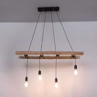 Lampy sufitowe - Globo Lighting Ekologiczna LAMPA wisząca IRMGARD 15348-4 drewniana OPRAWA rustykalna ZWIS naturalny 15348-4 - miniaturka - grafika 1