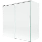 Parawany nawannowe - Mexen Rox parawan nawannowy 2-skrzydłowy rozsuwany 160 + 70 x 150 cm, transparent, biały - 8C9-160-070-20-00 - miniaturka - grafika 1