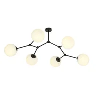Lampy sufitowe - Emibig SPACE 6 BLACK/OPAL 1133/6 lampa sufitowa czarna szkolne klosze 1133/6 - miniaturka - grafika 1