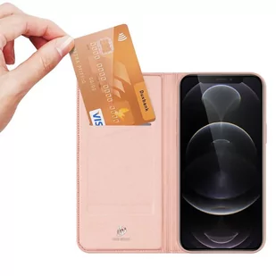 Dux Ducis Skin Pro kabura etui pokrowiec z klapką iPhone 13 Pro różowy - Etui i futerały do telefonów - miniaturka - grafika 2