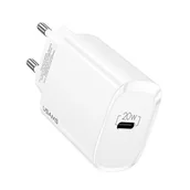 Ładowarki do telefonów - USAMS Ład. siec. 1xUSB-C T39 20W (only head) PD3.0 Fast Charging biały/white CC131TC02 (US-CC131) - miniaturka - grafika 1