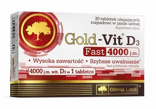 Olimp Gold-Vit D3 Fast 4000 j.m, suplement diety, 30 tabletek ulegających rozpadowi w jamie ustnej  3673521 - Stawy, mięśnie, kości - miniaturka - grafika 1