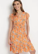 Sukienki - Zielona Sukienka Maxi z Gumką Pod Biustem i Orientalnym Wzorem Uniwia - miniaturka - grafika 1