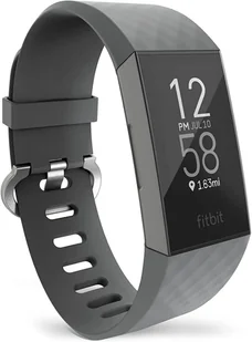 PASEK DO ZEGARKA Fitbit Charge 3/3 SE/4 SZARY SILIKON WODOODPORNY - Akcesoria do smartwatchy - miniaturka - grafika 1