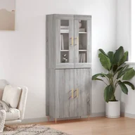 Witryny - vidaXL Witrynka szary dąb sonoma 69,5x34x180cm materiał drewnopochodny - miniaturka - grafika 1