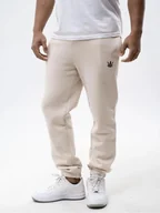 Spodnie męskie - Spodnie Dresowe Męskie Beżowe Jigga Wear Black Crown XL - miniaturka - grafika 1