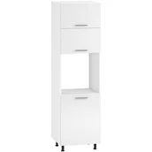 Szafki kuchenne - Szafka Dolna Wysoka Słupek Pod Zabudowę Piekarnika 3 Drzwi 60 cm DP-60/214 Biały / Biały Połysk Vento Halmar Biały - miniaturka - grafika 1