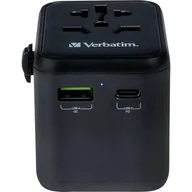 Ładowarki do telefonów - Verbatim Uniwersalny adapter podróżny UTA-02 USB-C PD 20W USB-A QC - miniaturka - grafika 1