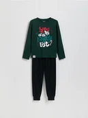 Skarpetki dla dzieci - Reserved - Świąteczna piżama z bawełny - ciemnozielony - miniaturka - grafika 1
