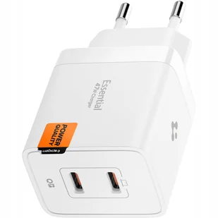 Spigen Ładowarka sieciowa ArcStation Essential EE472EU GaN, USB-C 47W, biała - Ładowarki do telefonów - miniaturka - grafika 1