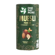 Płatki śniadaniowe i musli - OneDayMore Musli Premium z Orzechami laskowymi w czekoladzie 450g - miniaturka - grafika 1