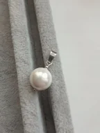 Wisiorki - ZAWIESZKA WISIOREK PERŁA MAJORKA KULKA SREBRO 925 - miniaturka - grafika 1