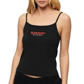 Koszulki i topy damskie - Superdry Dopasowany Damski Bezrękawnik z Logo Sportswear - miniaturka - grafika 1