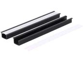 Taśmy LED - Profil LED PCV Fuga (16x11mm) czarny z osłoną mleczną 3m - miniaturka - grafika 1