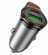 Ładowarki samochodowe - Ładowarka Hoco ładowarka samochodowa USB A + Typ C + kabel Typ C do Typ C PD QC3.0 43W NZ16A szara - miniaturka - grafika 1